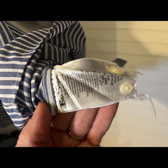 Men’s Ben Sherman Blue and White Striped Shirt Size XL - Picture 5 of 9